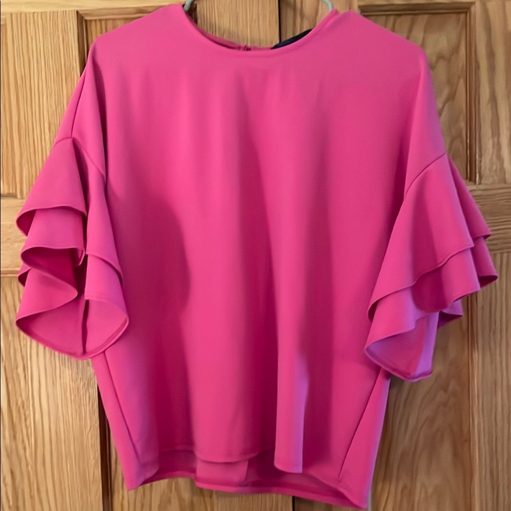 Pink Ruffle Sleeve Top
